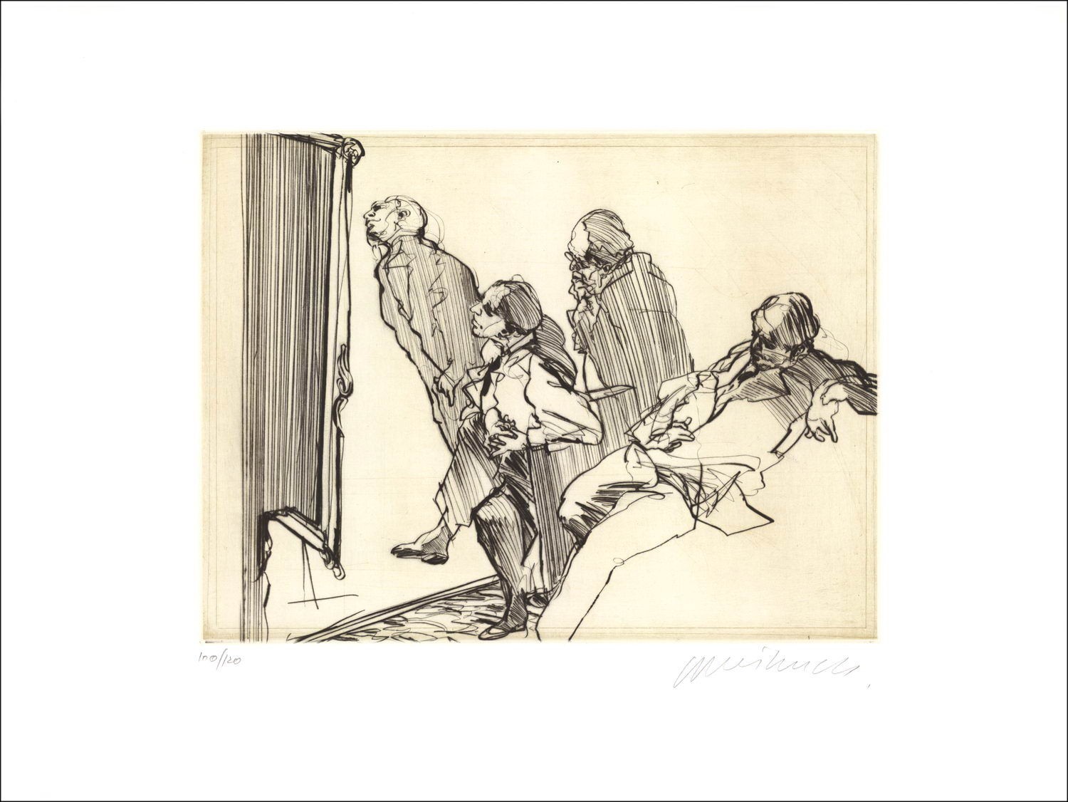 Buy Les Amateurs Original engraving by Claude WEISBUCH