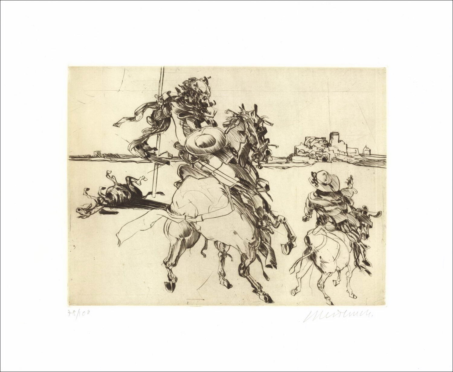 Buy Claude WEISBUCH Don Quixote and Sancho Panza Original engraving