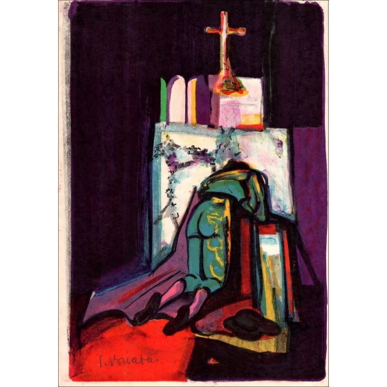 Georges Briatura - Litografía original "Crossing of the Bullfedor"