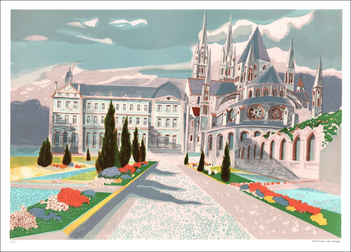 "The Fleurie Gasse" - Georges Lambert, Litho signiert