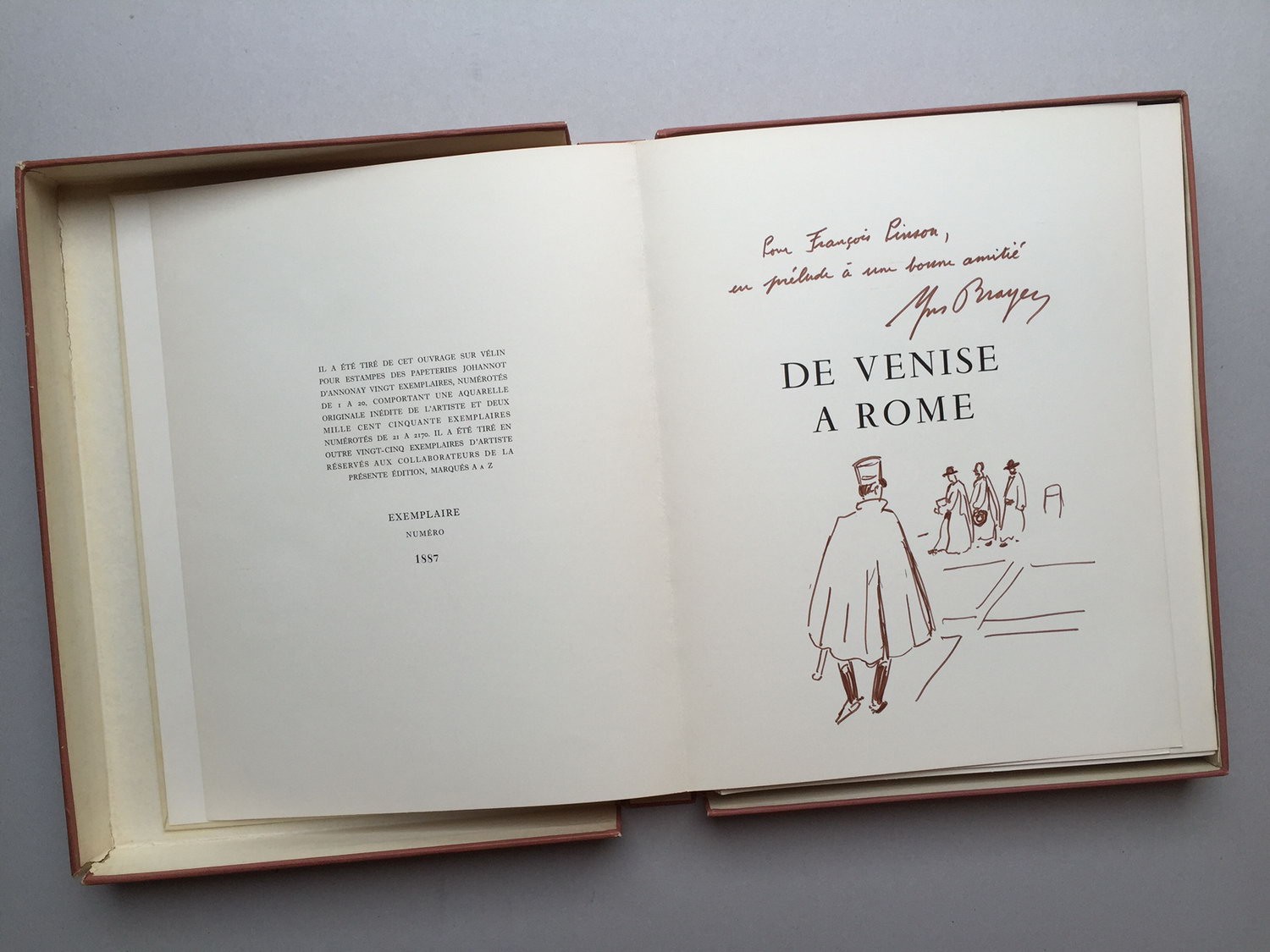 Acquista Yves Brayer Illustrated Venice Lavoro a Roma Disegno originale in Inchiostro