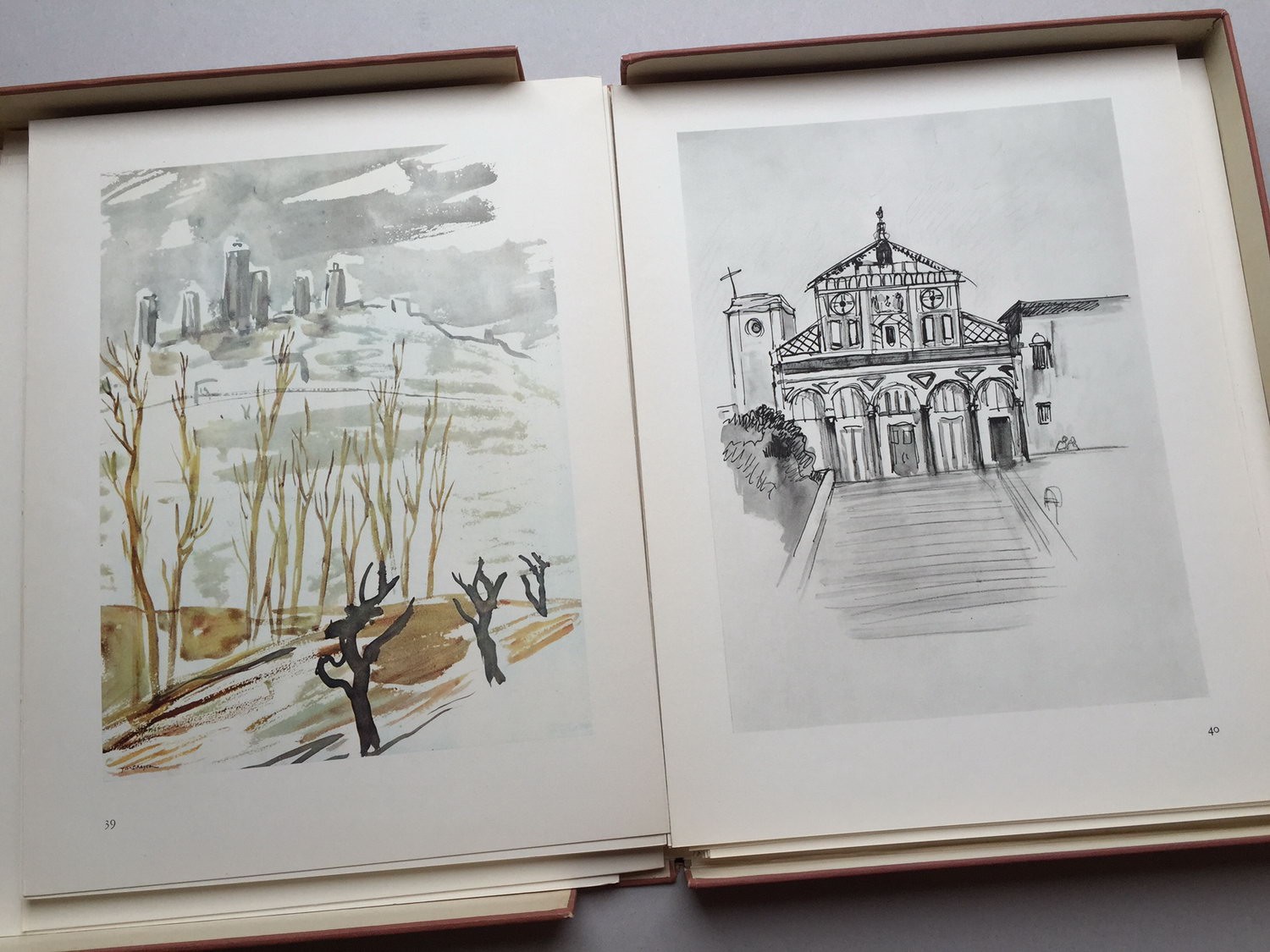 Acquista Yves Brayer Illustrated Venice Lavoro a Roma Disegno originale in Inchiostro