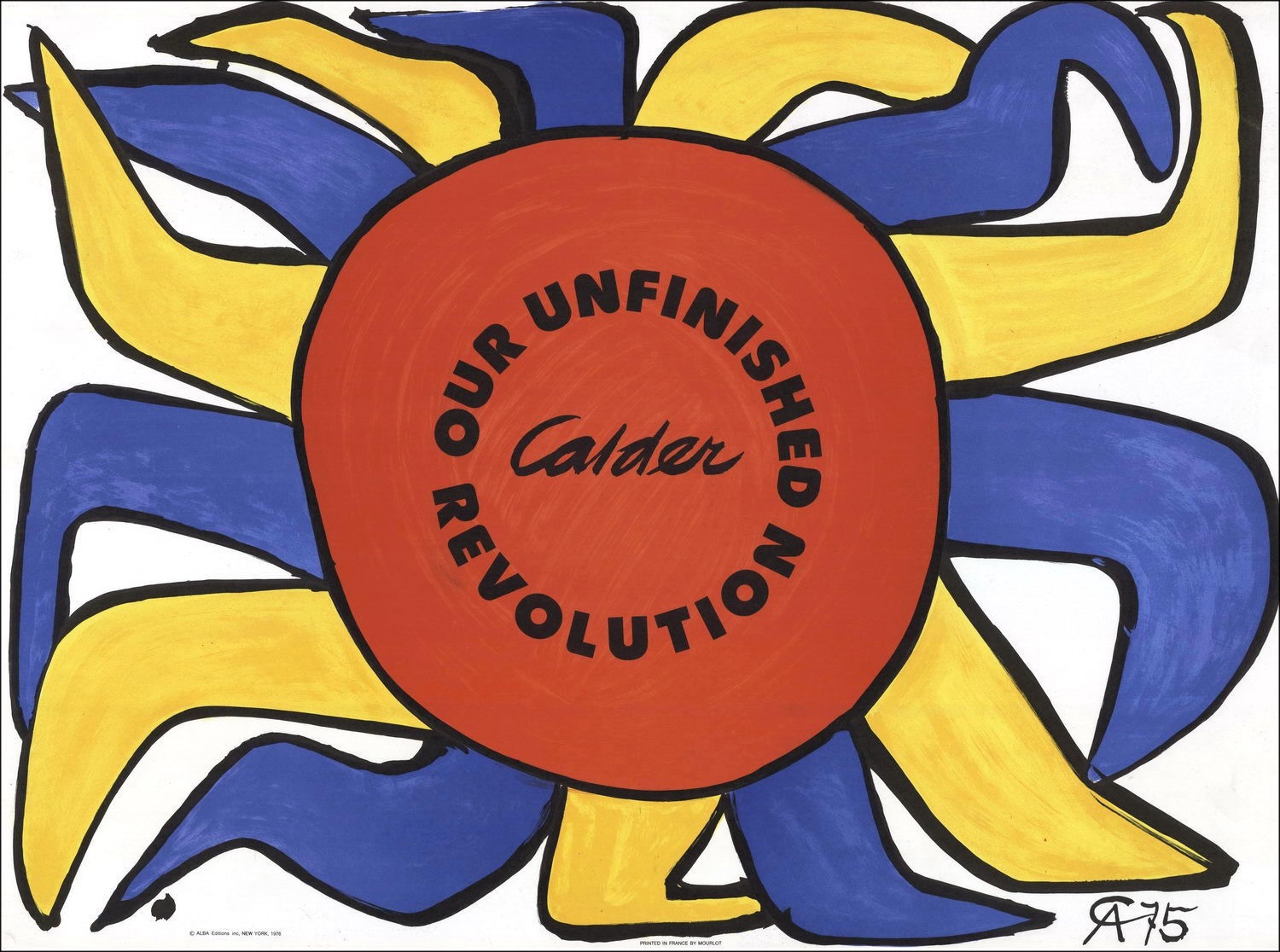 "Our Unfinished Revolution" par Alexander Calder 1976 - Lithographie 