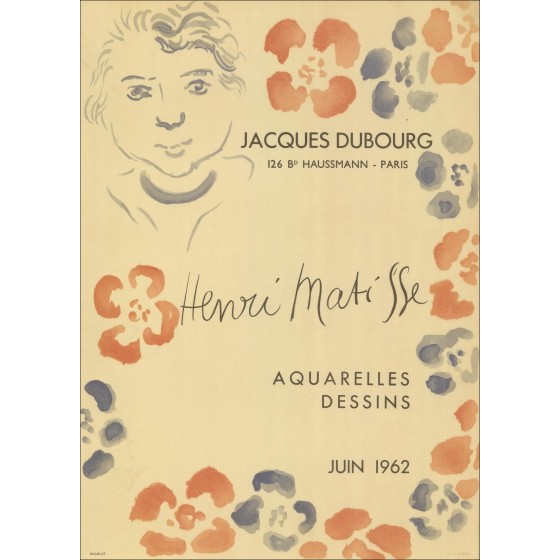 "Ausstellung Jacques Dubourg, Paris" Henri Matisse 1962 - Lithographie