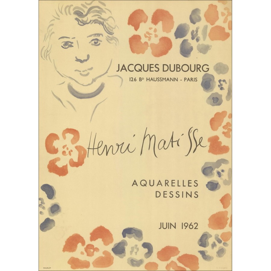 "Exposition Jacques Dubourg, Paris" by Henri Matisse 1962 - Lithograph