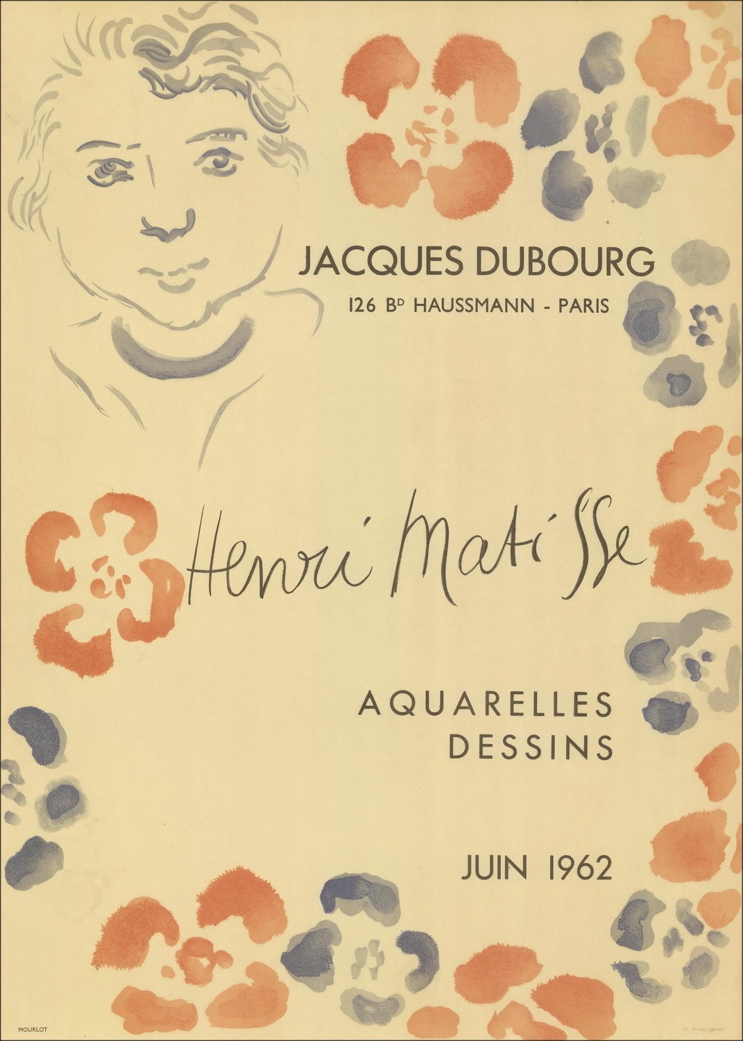 "Exposition Jacques Dubourg, Paris" Henri Matisse 1962 - Lithographie