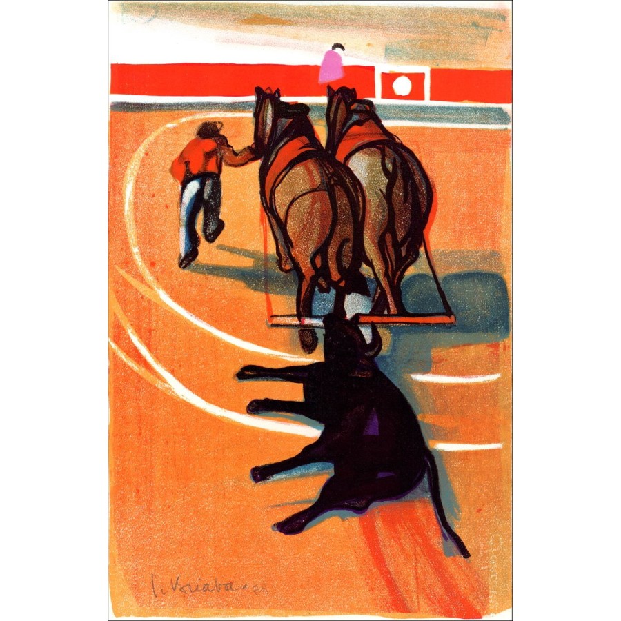 Georges Briata - Originele litho "Tauromaching Scene" 45x29cm