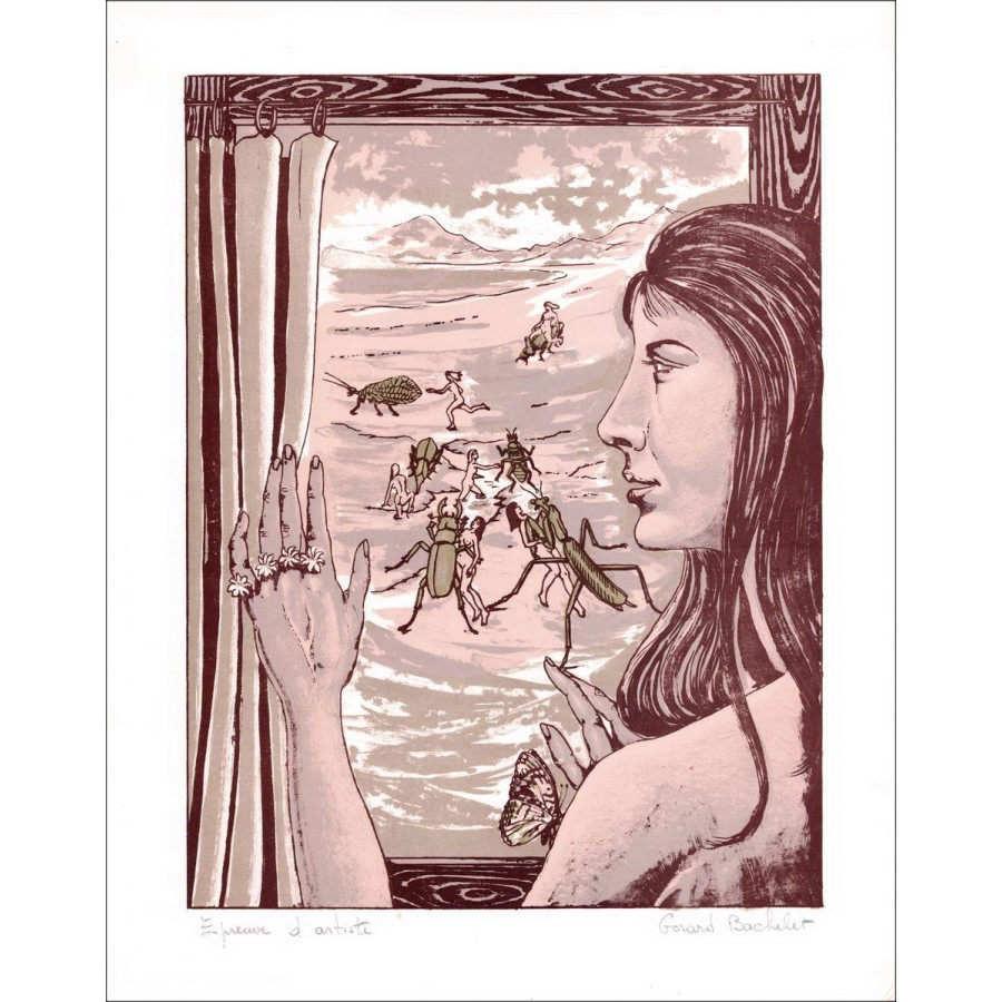 Surrealist scene - Original Lithograph numbered and signed in pencil by the artist - Budget range, small prize, decoration, 