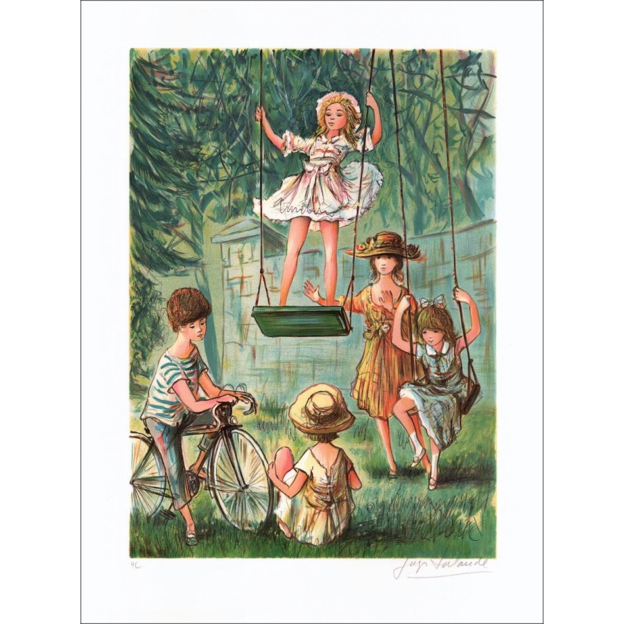Bambini in equilibrio - Litografia originale numerata e firmata a matita dall'artista - Gamma di budget, piccolo prezzo, morire