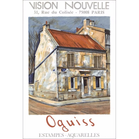 TAKANORI OGUISS - LITHOGRAFIE "Tentoonstelling Gallery Vision NIEUW, PARIJS" 78X52CM - 1978