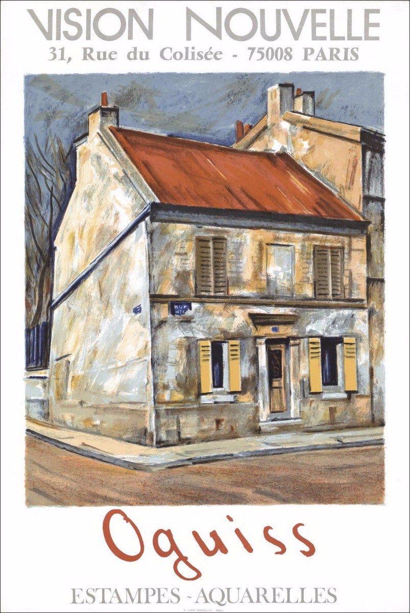 Takanori Oguiss - Litografia "Galleria fiera Vision New, Paris" 78x52cm - 1978