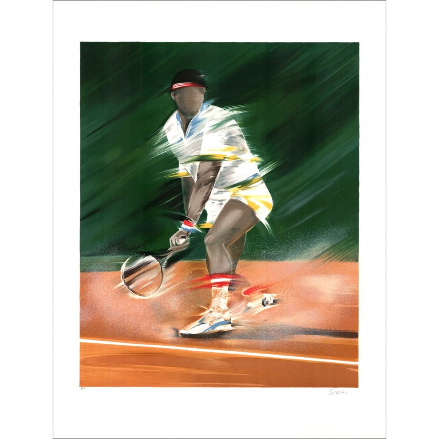 SPAHN Victor - Litografia originale "Il tennista"
