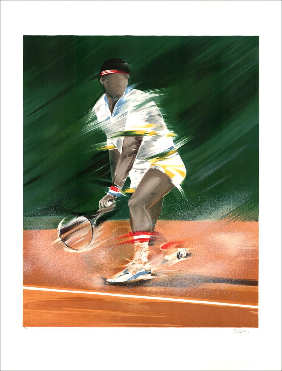 SPAHN Victor - Original-Lithographie "The Tennis Player"