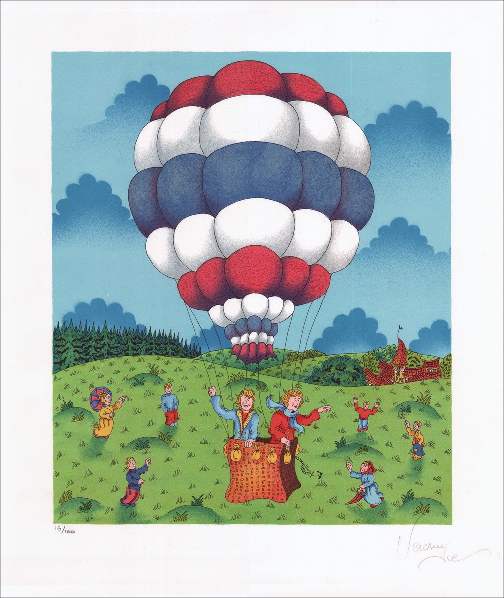 Bernard Vercruyce - Originele Litho, hete luchtballon