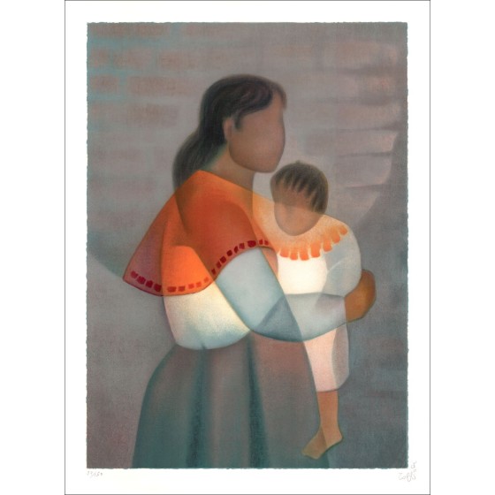 Koop Originele Litho Louis Toffoli Maternal Tenderness 1985