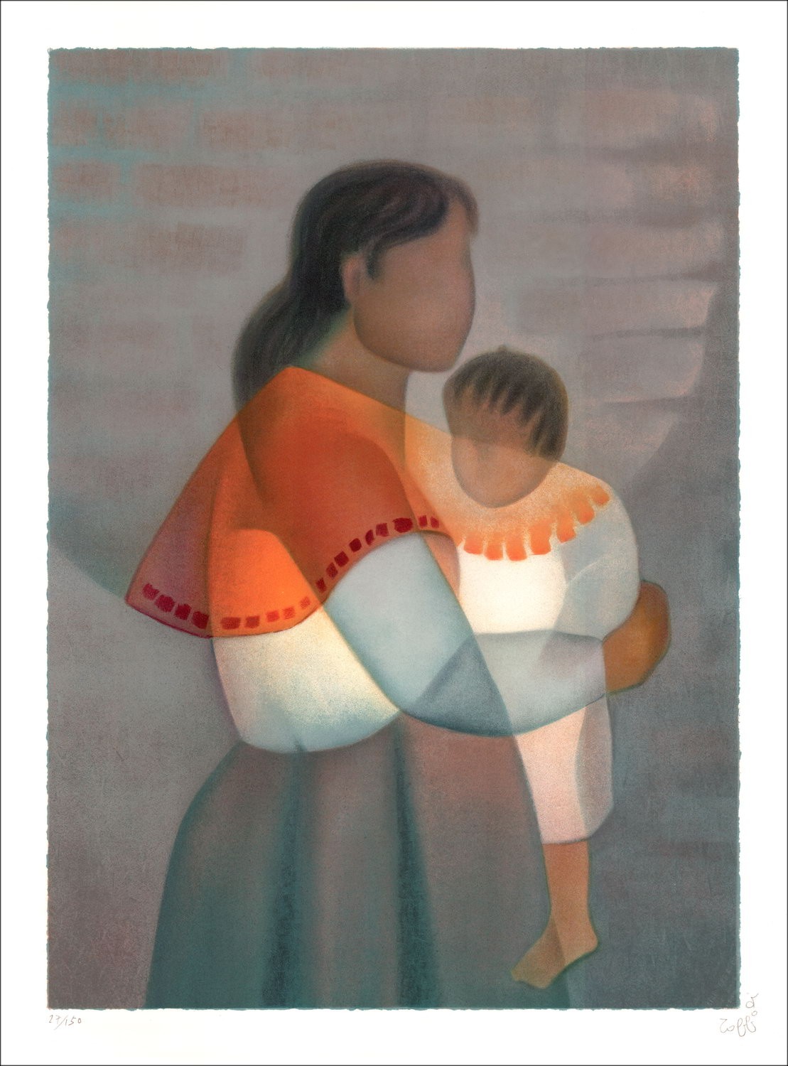 Koop Originele Litho Louis Toffoli Maternal Tenderness 1985