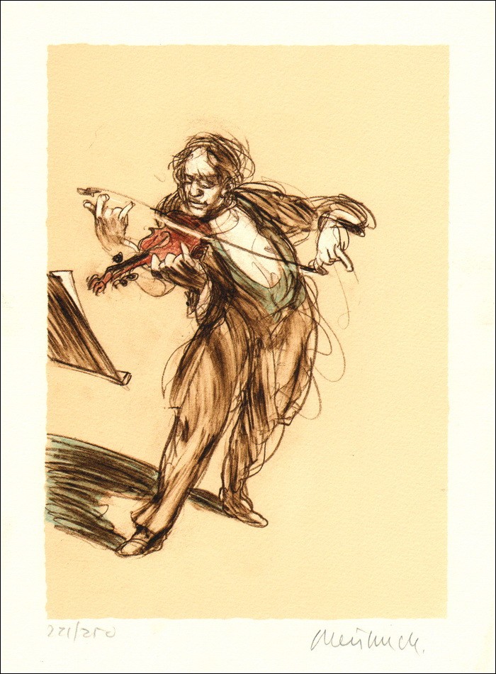 Comprar violinista claude weisbuch original litografía 