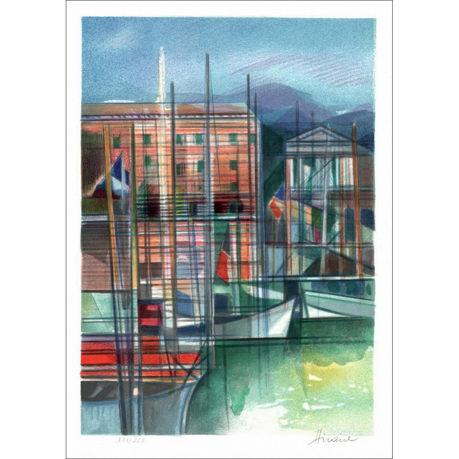Kaufen Sie Camille Hilaire Original Lithographic Côte d'Azur den Hafen von Nizza