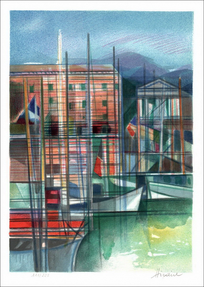 Buy Camille HILAIRE Original Lithograph French Riviera The port of Nice
