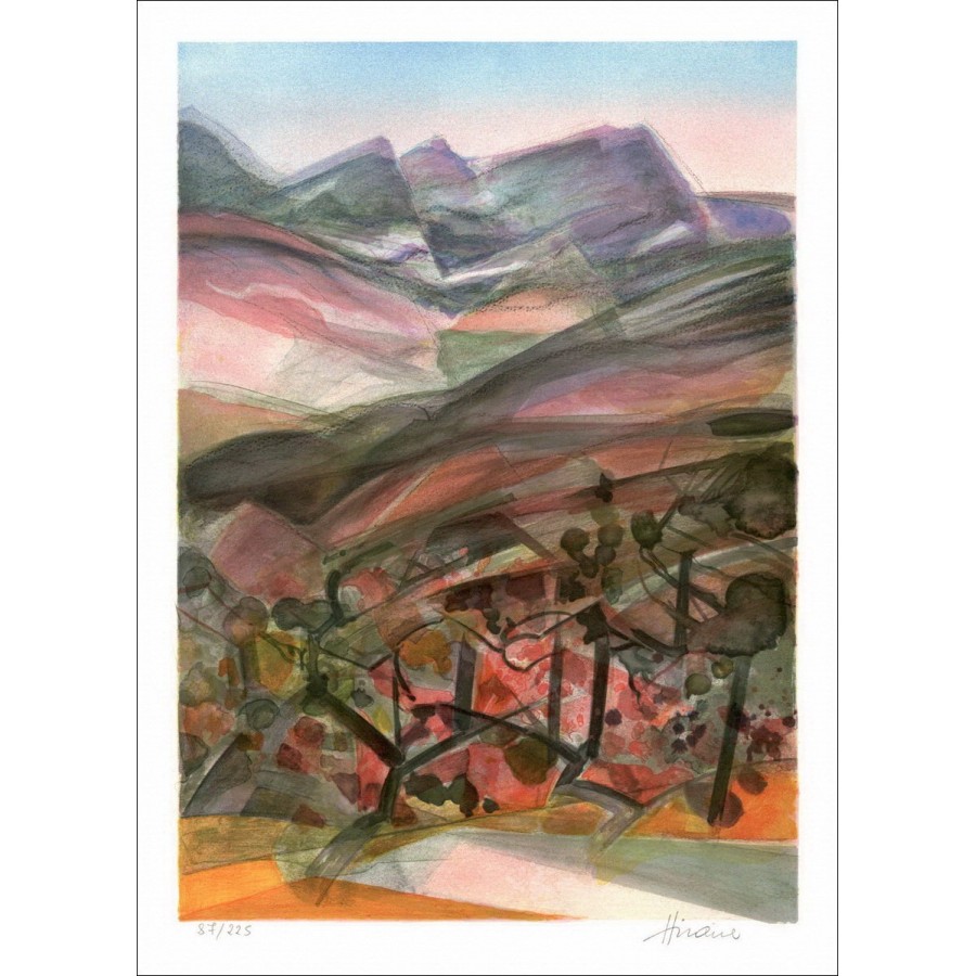 Achat Lithographie Camille HILAIRE Côte d'Azur La montagne Sainte Victoire