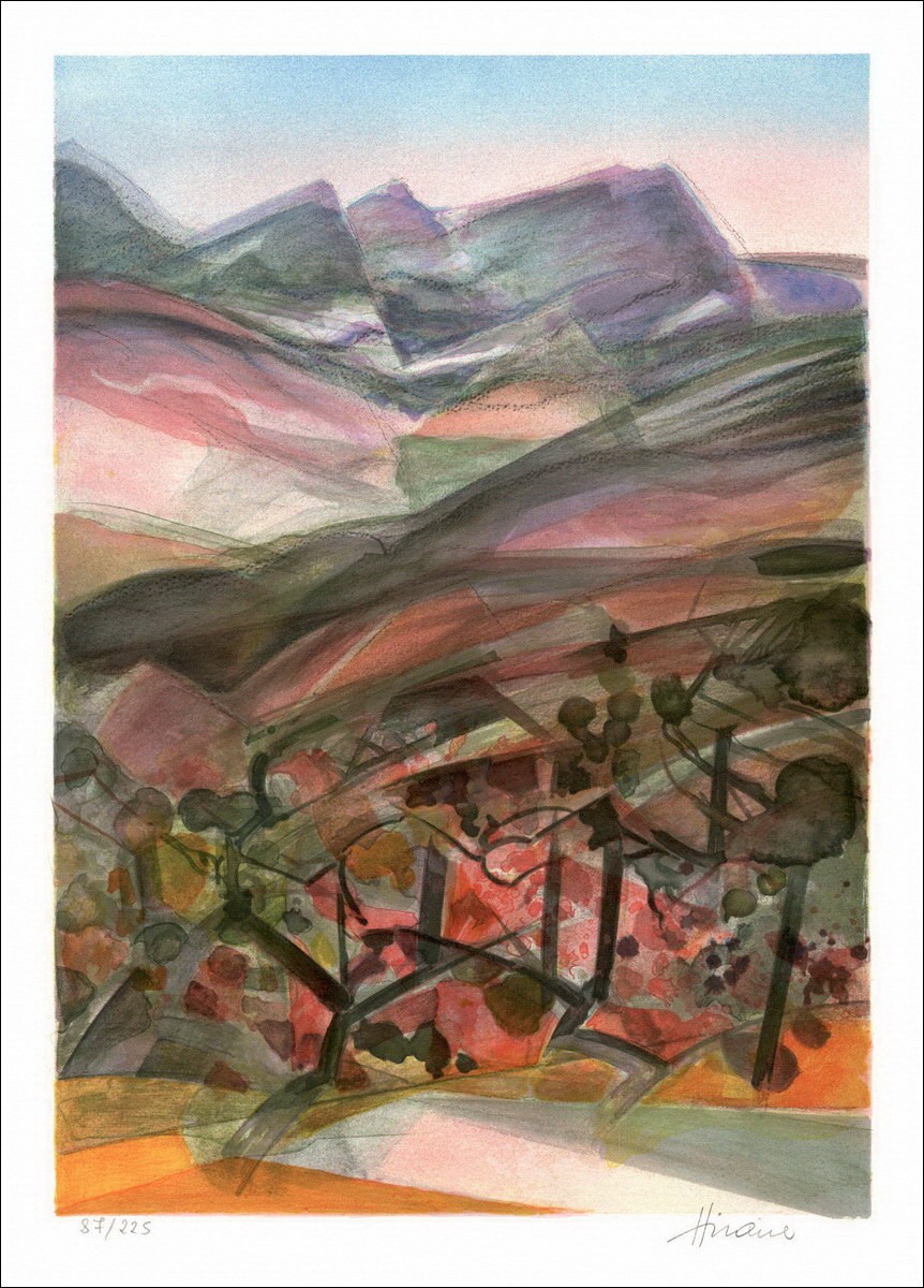 Achat Lithographie Camille HILAIRE Côte d'Azur La montagne Sainte Victoire