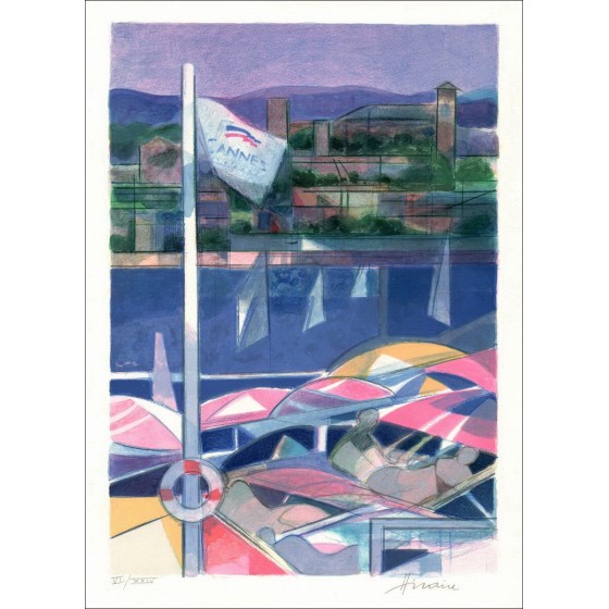 Acquista Costa Azzurra Cannes Camille Hilaire Litografia originale