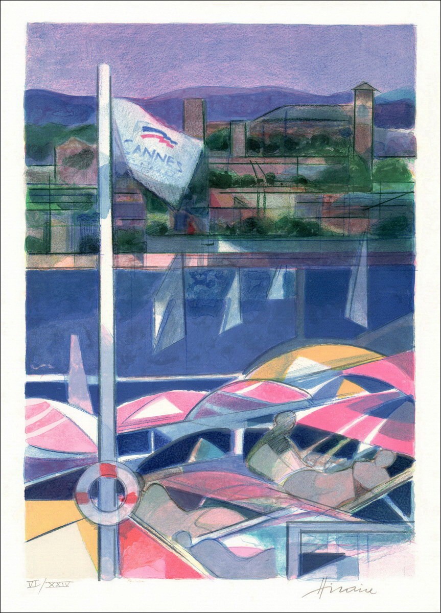 Kaufen Côte d'Azur Cannes Camille Hilaire Original-Lithographie