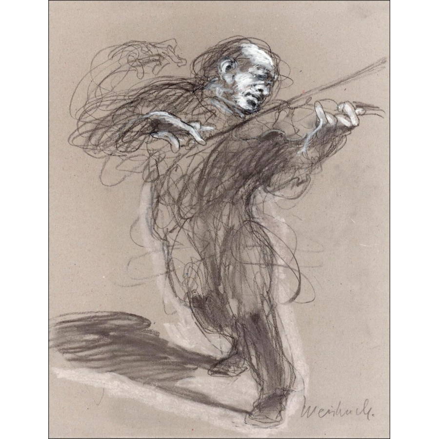 Acheter dessin original de Claude WEISBUCH Le Violoniste II de 2012