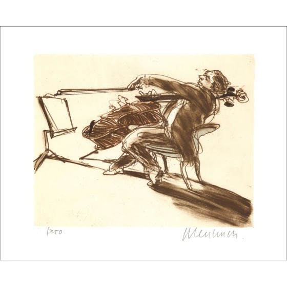 Acquista il violoncellista di Claude Weisbuch Litografia originale 