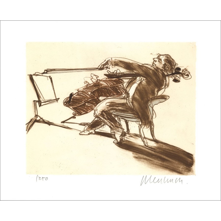 Koop de cellist van Claude Weisbuch Original Litho 