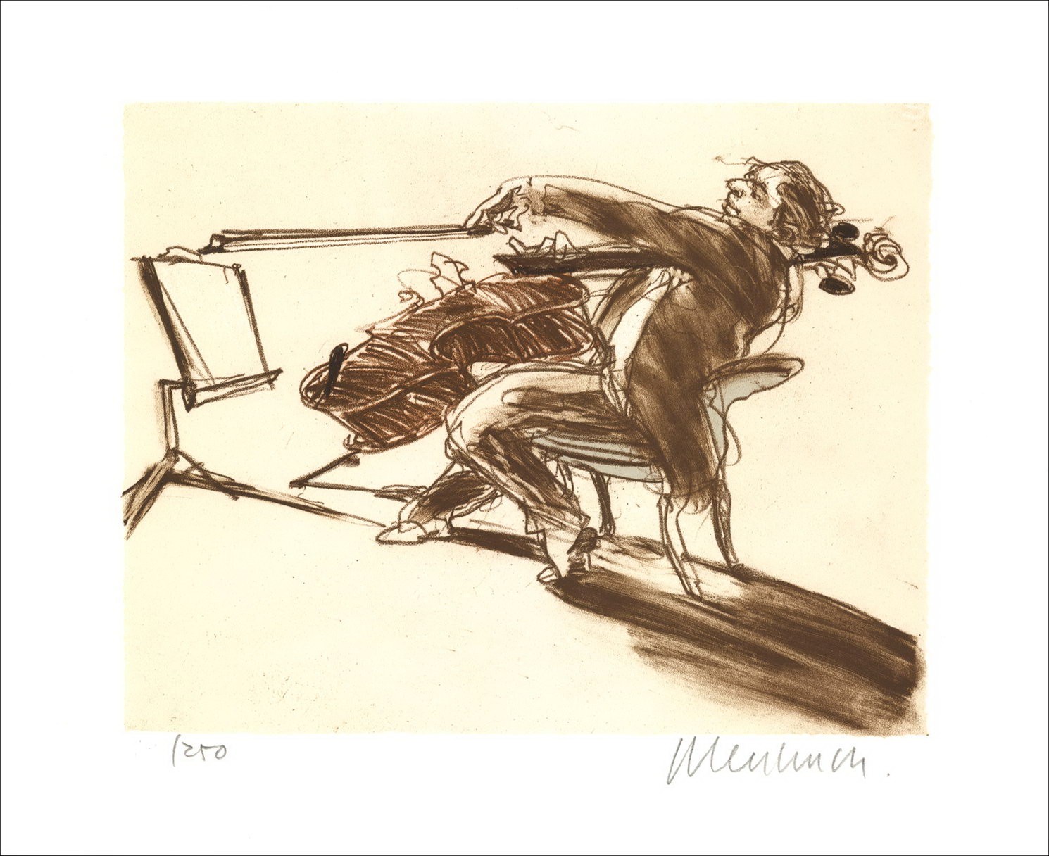 Kaufen Sie den Cellisten von Claude Weisbuch Original-Lithographie 