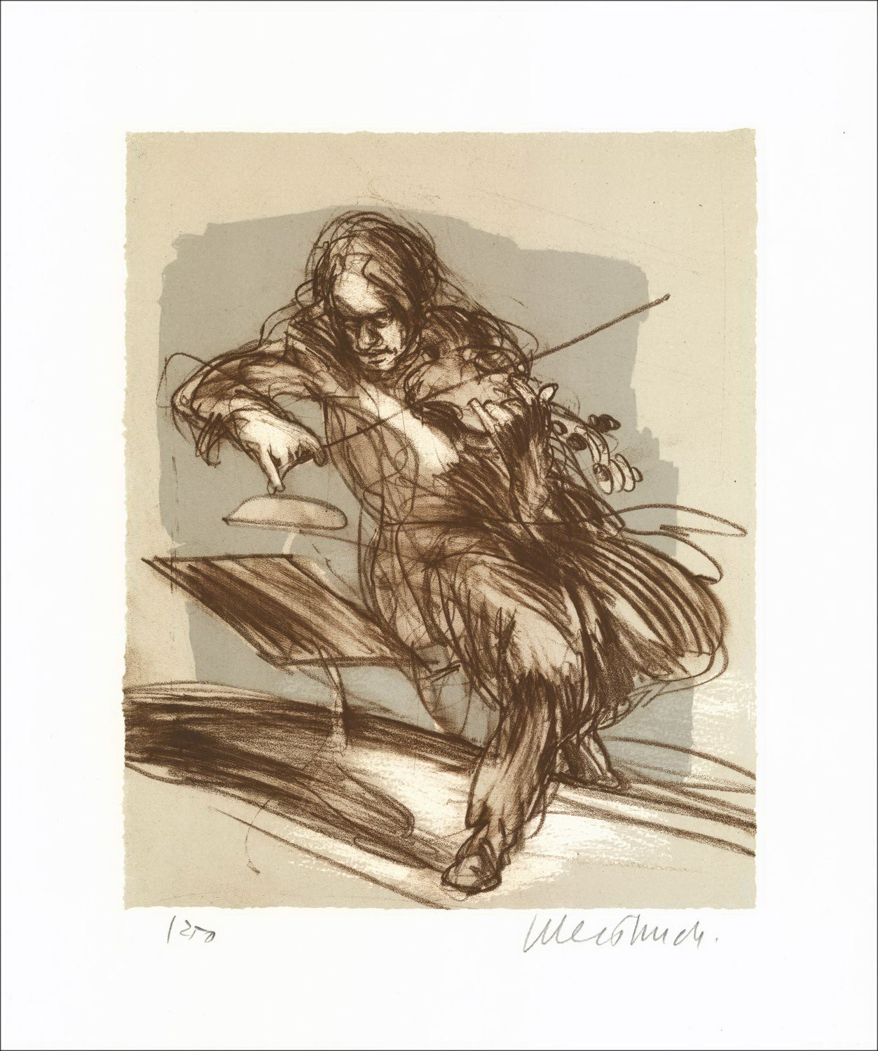 ➤ Litografia originale del violinista Claude Weisbuch