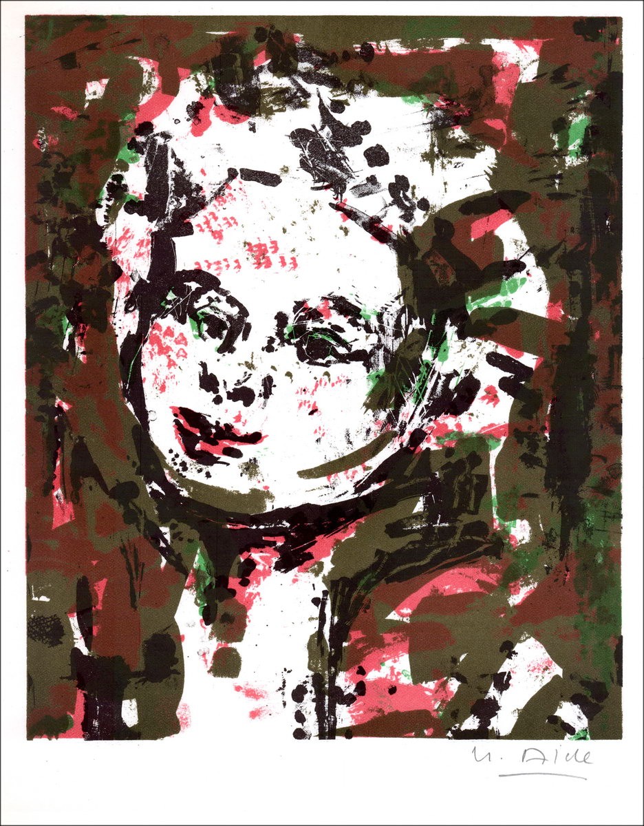 YVette ALDE: Porträt circa 1963, Original-Lithographie