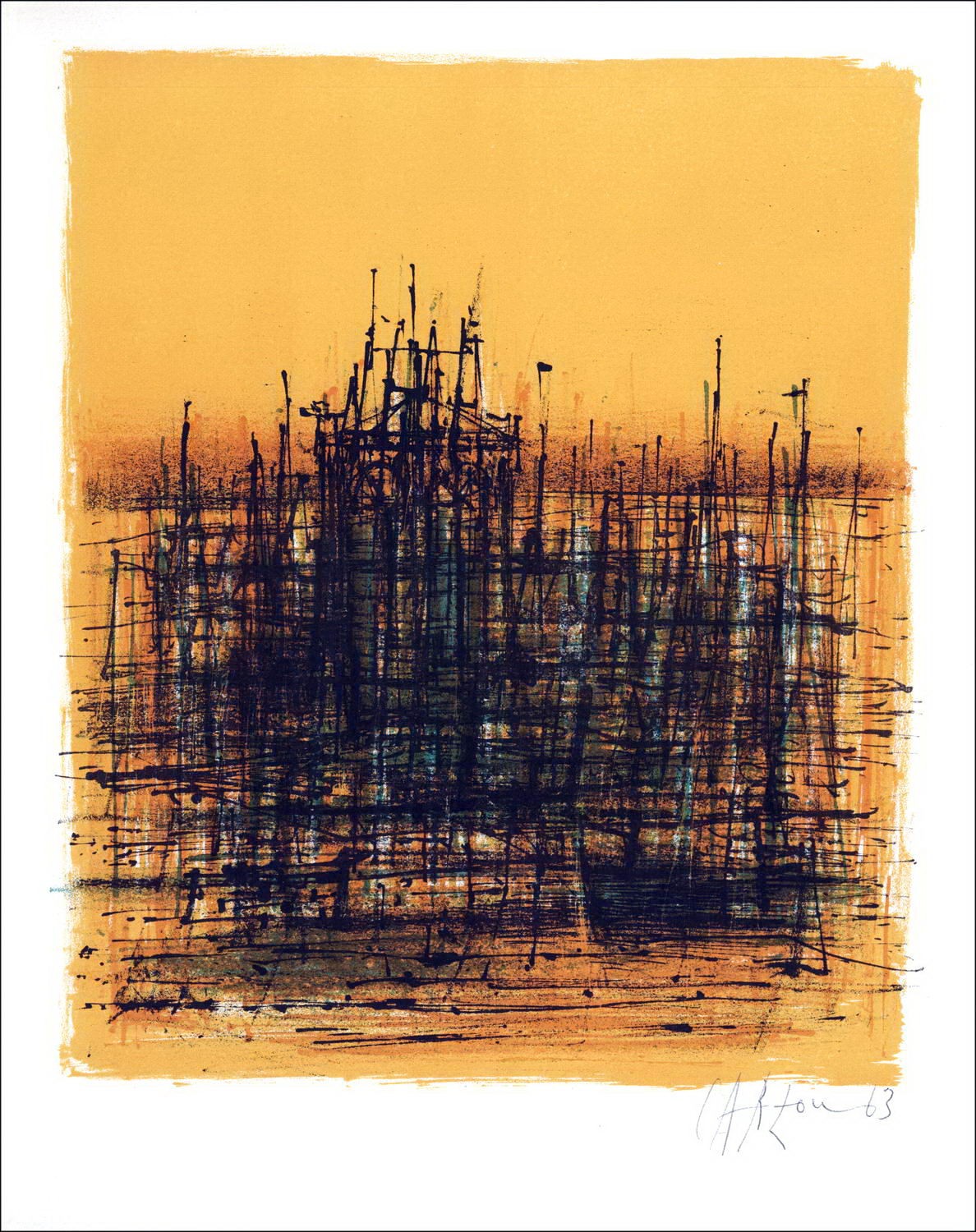 Koop originele lithografie van Jean Carzou landschap circa 1963 