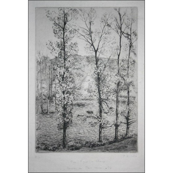 COLIN Paul-Émile - Originele gravure "Port-Royal Fields" 37x26cm