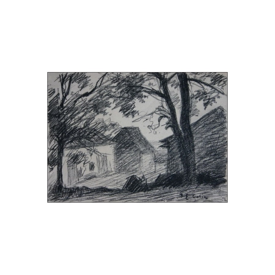 COLIN Paul-Émile - Bleistiftzeichnung "Der Hamlet" 13x18cm