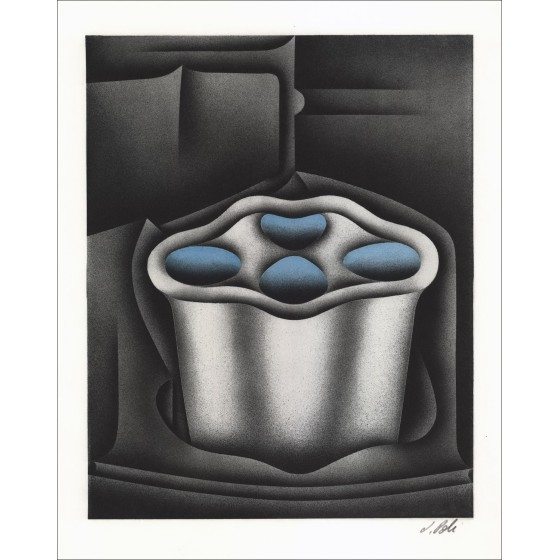 Jacques POLI: "Composizione 02" Litografia Originale 40x32cm - firmata a matita e numerata