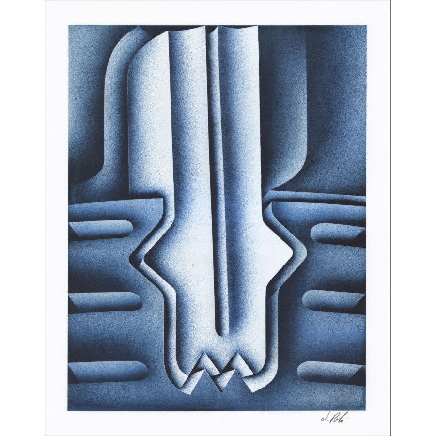 Jacques POLI :  "Composiiton 03"  Lithographie Originale 40x32cm - signée au crayon et numérotée