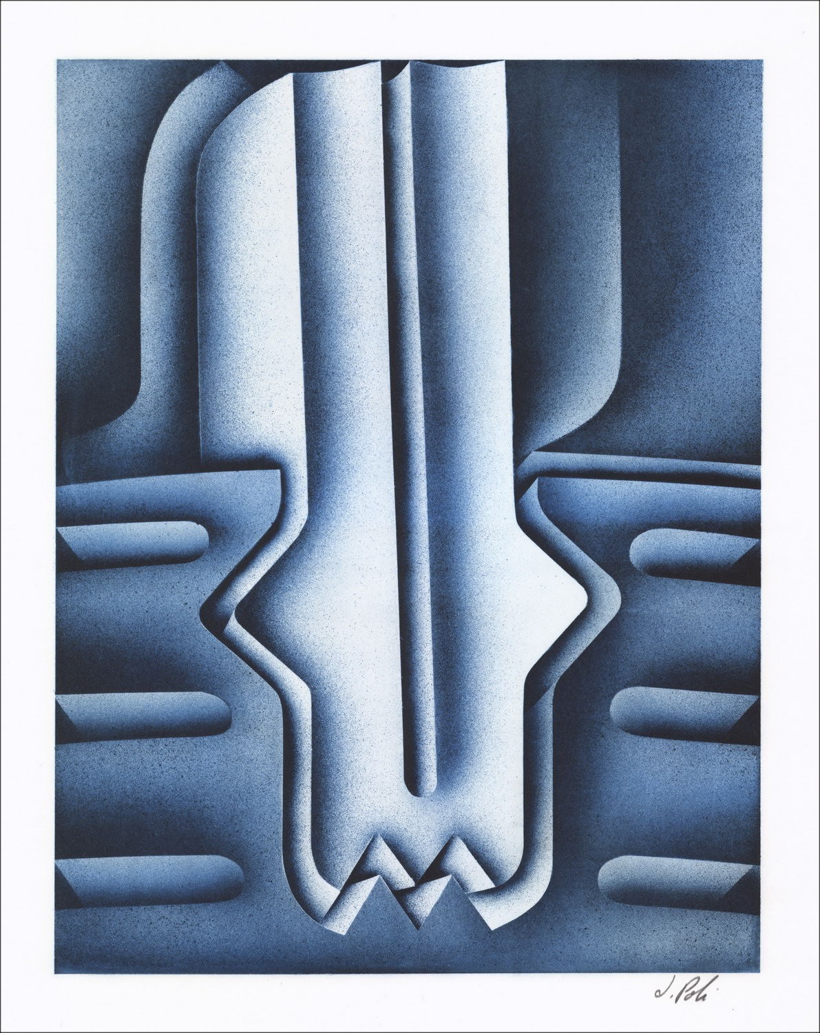 Jacques POLI :  "Composiiton 03"  Lithographie Originale 40x32cm - signée au crayon et numérotée