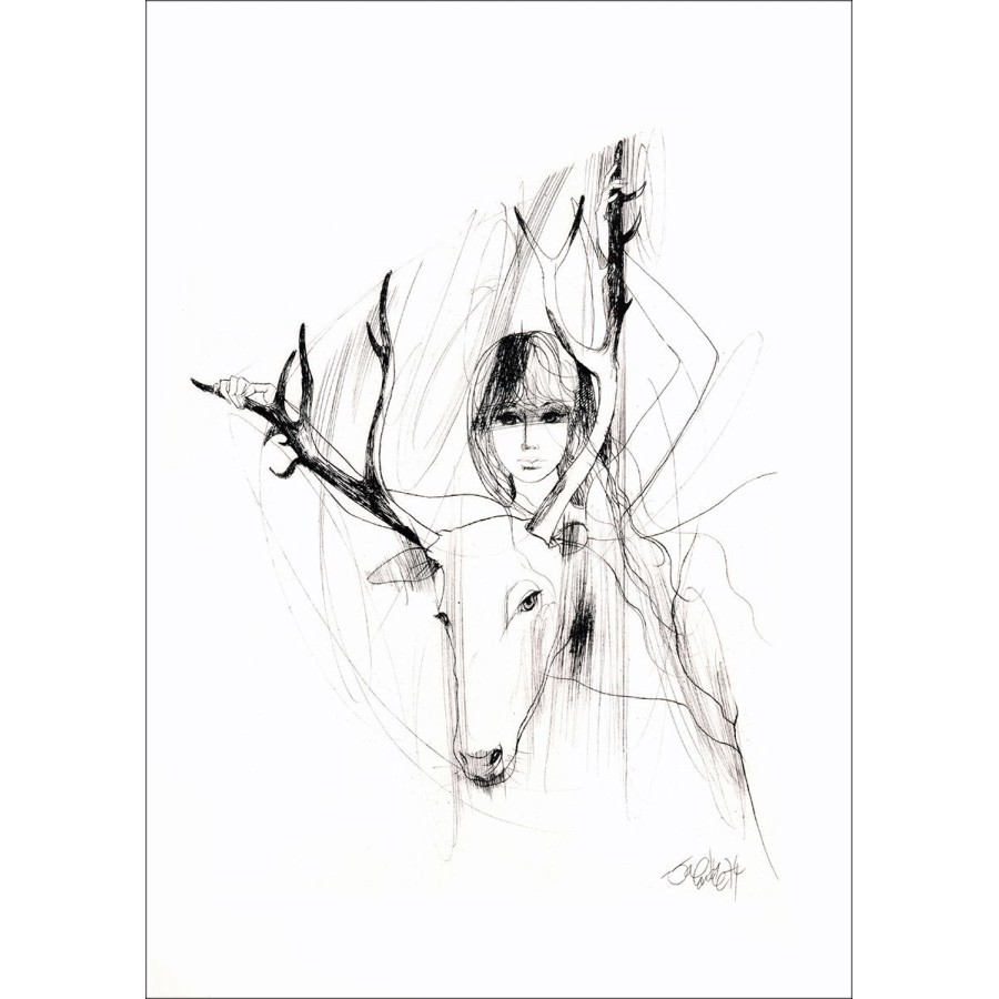 VALADIE Jean-Baptiste - Original Lithograph "Femme et Cerf"