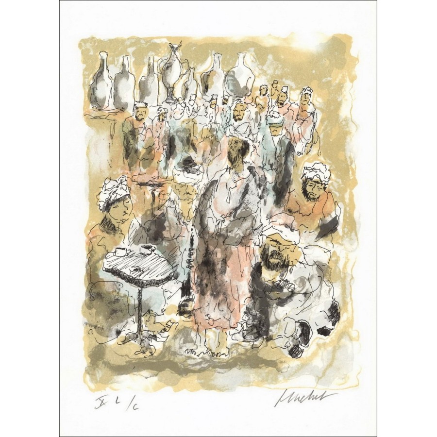 Urbain HUCHET : Impressions d'Egypte, lithographie originale signée et numérotée au crayon - 30x45cm 