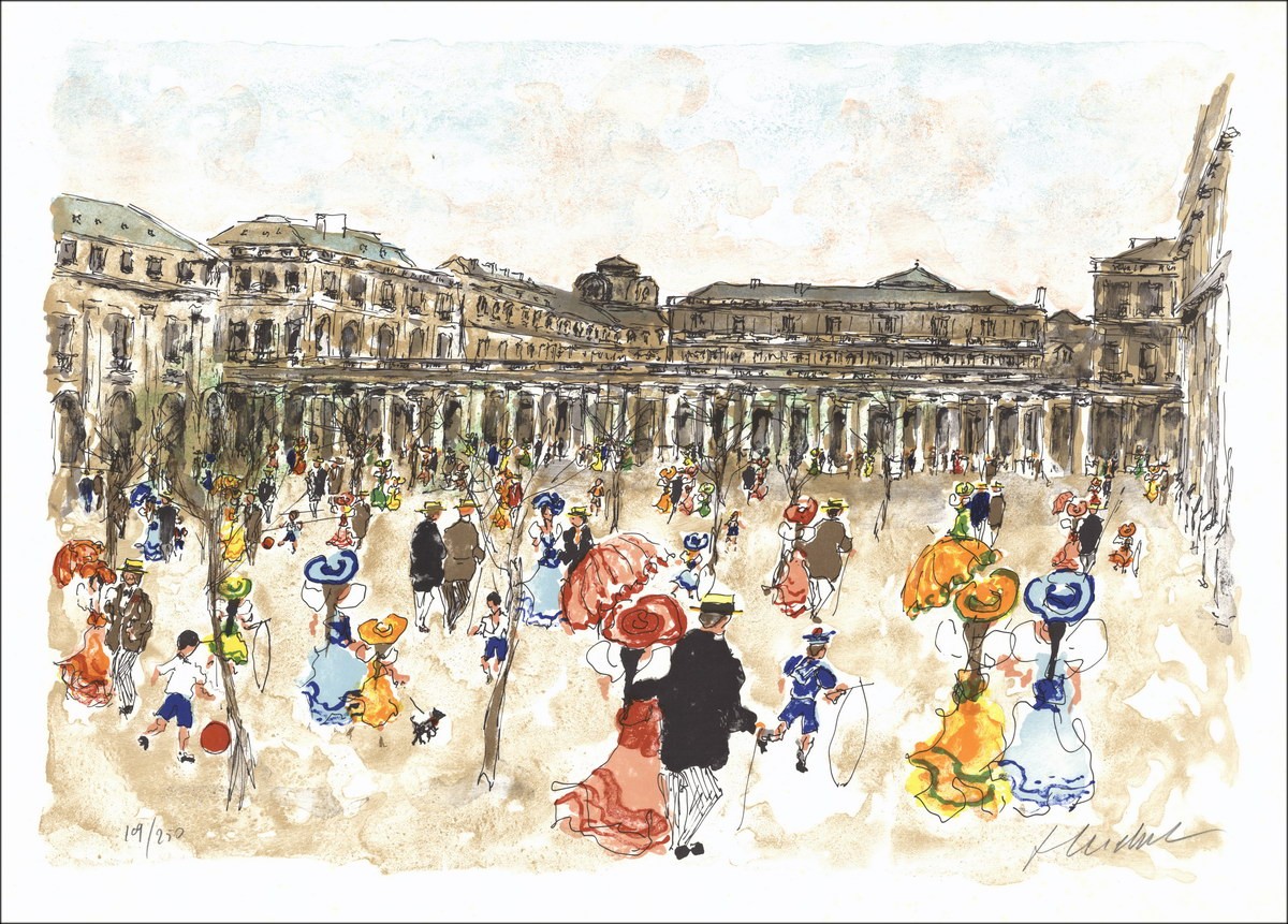 HUCHET URBANO: París, el Palacio Real, firmó litografía original