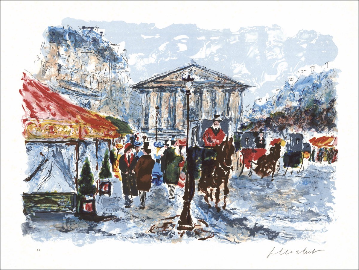 HUCHET URBANO: PARIS, RUE RUE RUE ROYALE, Litografía Firmada original