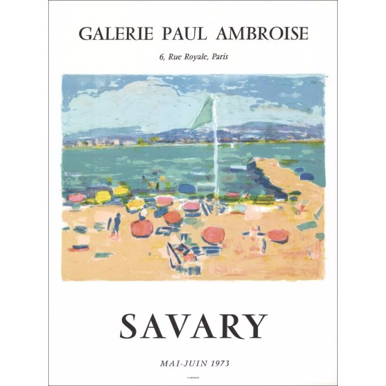 Robert Savary - Lithografie "Tentoonstellingsgalerij Paul Ambroise, Parijs" 62x47cm - 1973