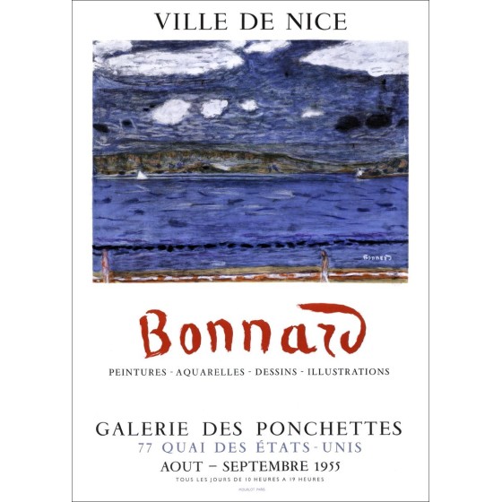 Pierre Bonnard - Litografía "Galería de exposiciones de Ponchettes, Niza" 64x46cm - 1955