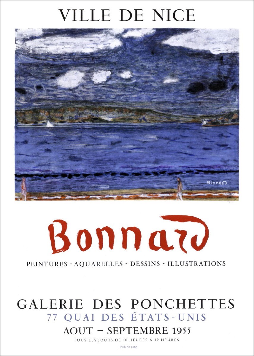 Pierre Bonnard - Affiche Galerie des Ponchettes, Nice 1955