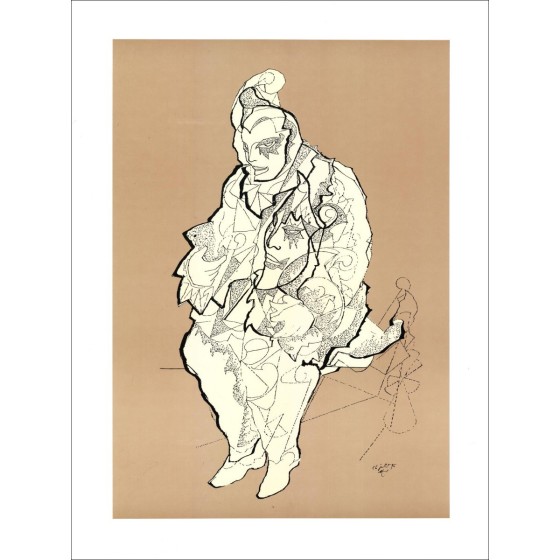LE YAOUANC Alain - Litografia "uomo seduto" 80x60cm - 1996