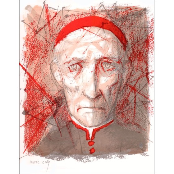 Michel CRY - Litografia originale "Portrait" firmata a matita