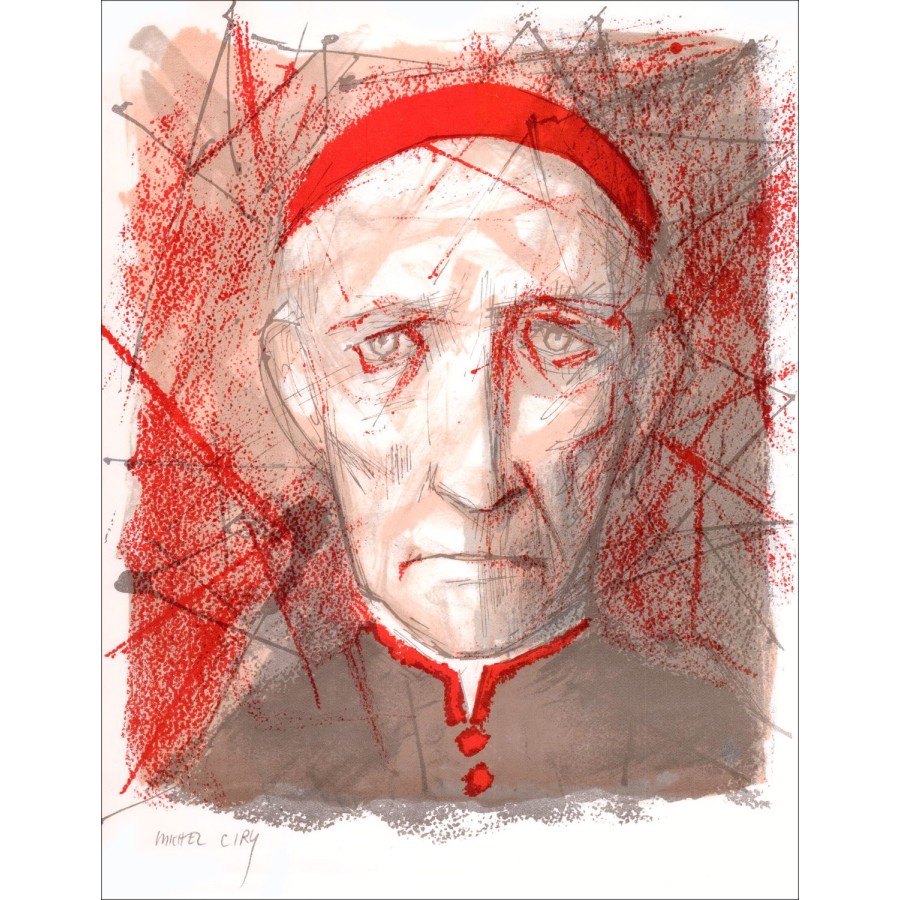 Michel CRY - Litografia originale "Portrait" firmata a matita
