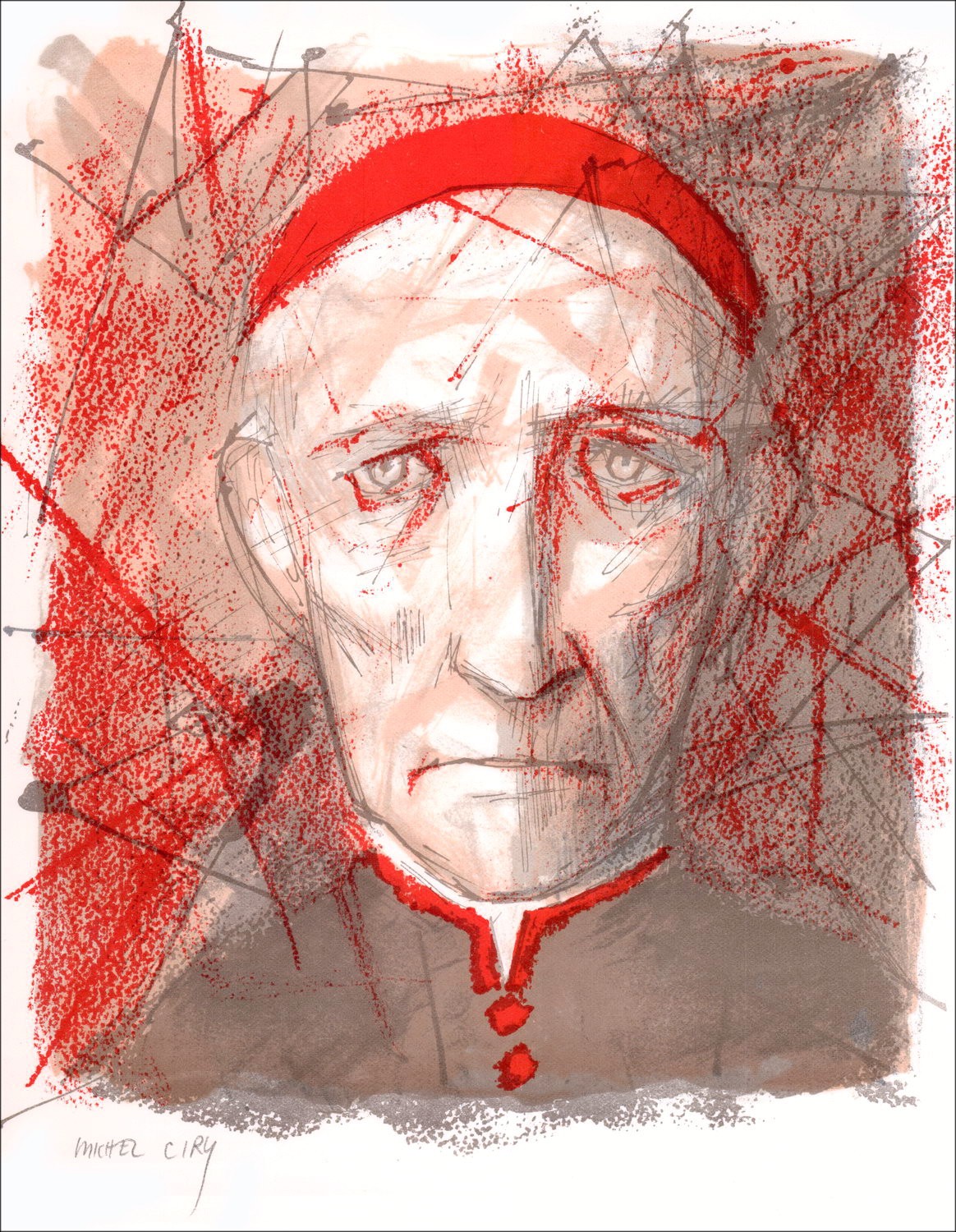 Michel CIRY - Lithographie originale "Portrait" signée au crayon
